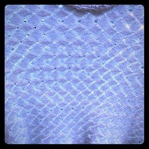 William B, lt blue knit fitted sweater